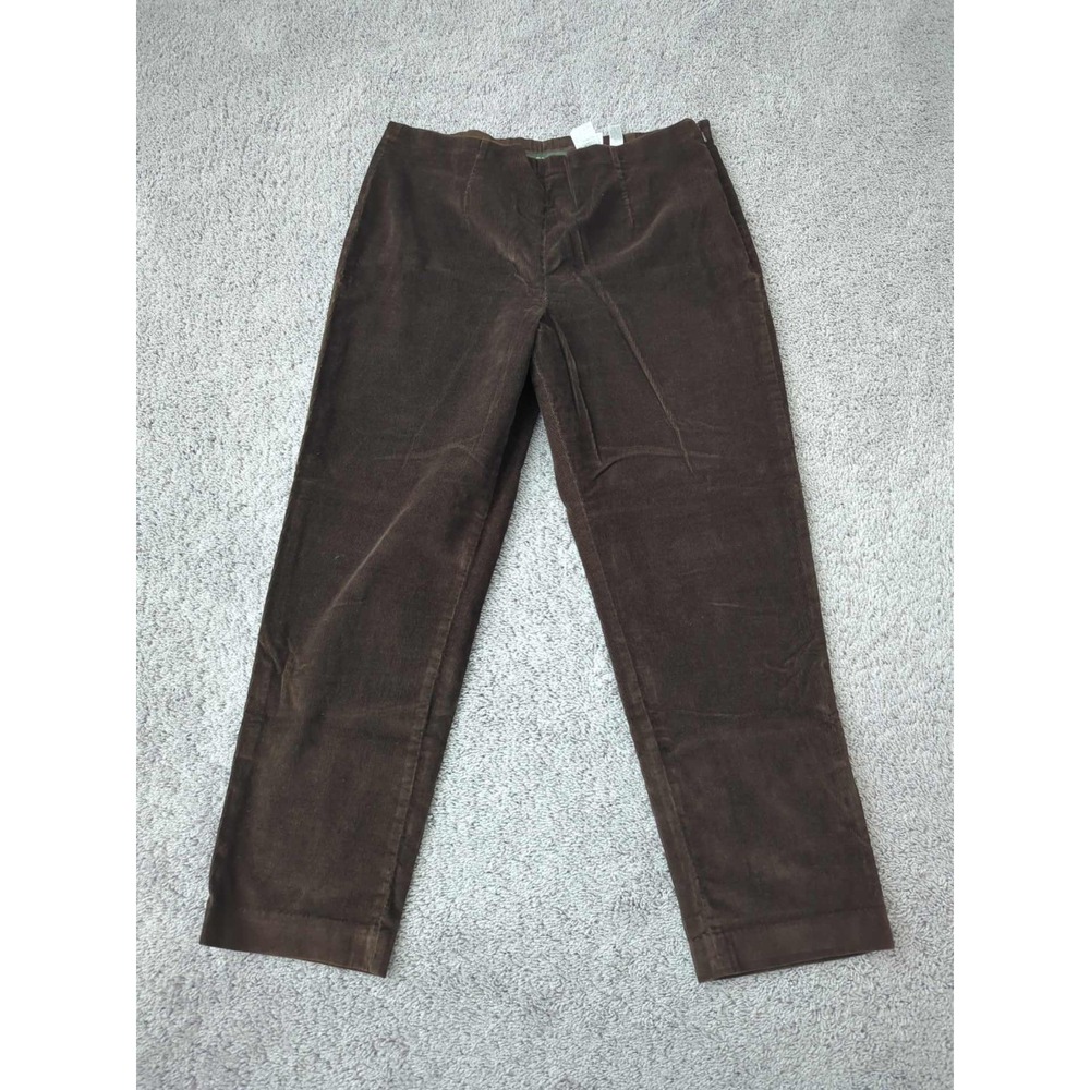 Eddie Bauer Pants Womens 18 Brown Corduroy‎ Bremerton Fit Made in Hong Kong